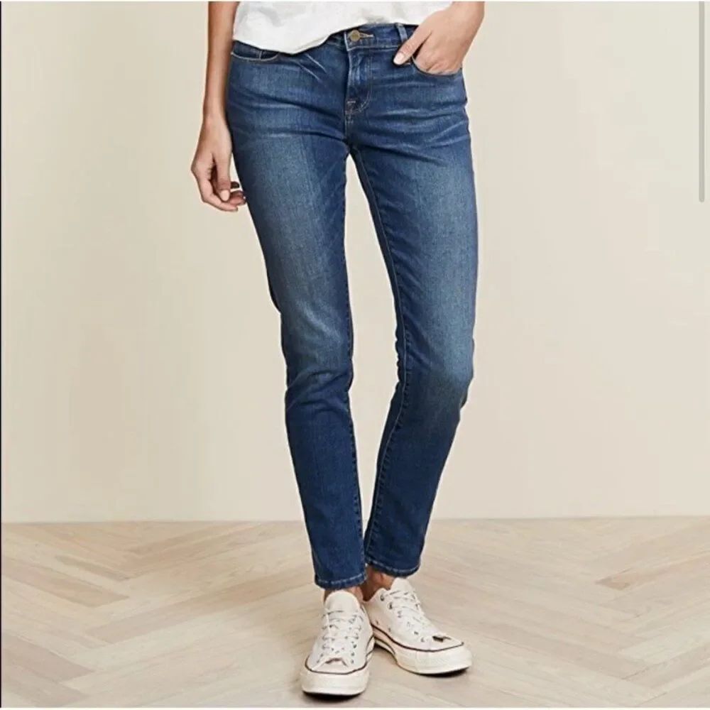Frame Women’s Le Garçon Medium Blue Mid Rise Skinny Jeans Denim 24
